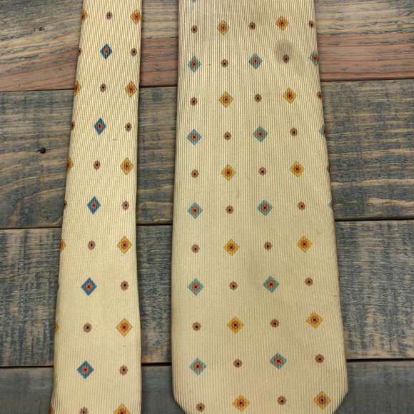BRIONI Italy Men's yellow lavender & orange tie